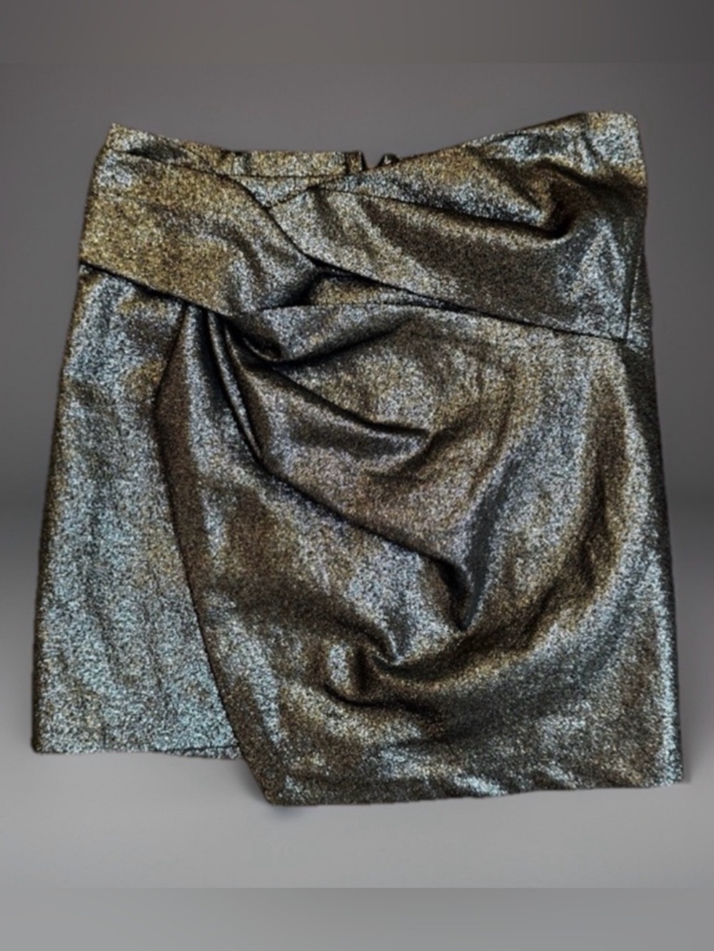 Zara Woman NWT sz S Dressy, black gray metallic rap accent skirt